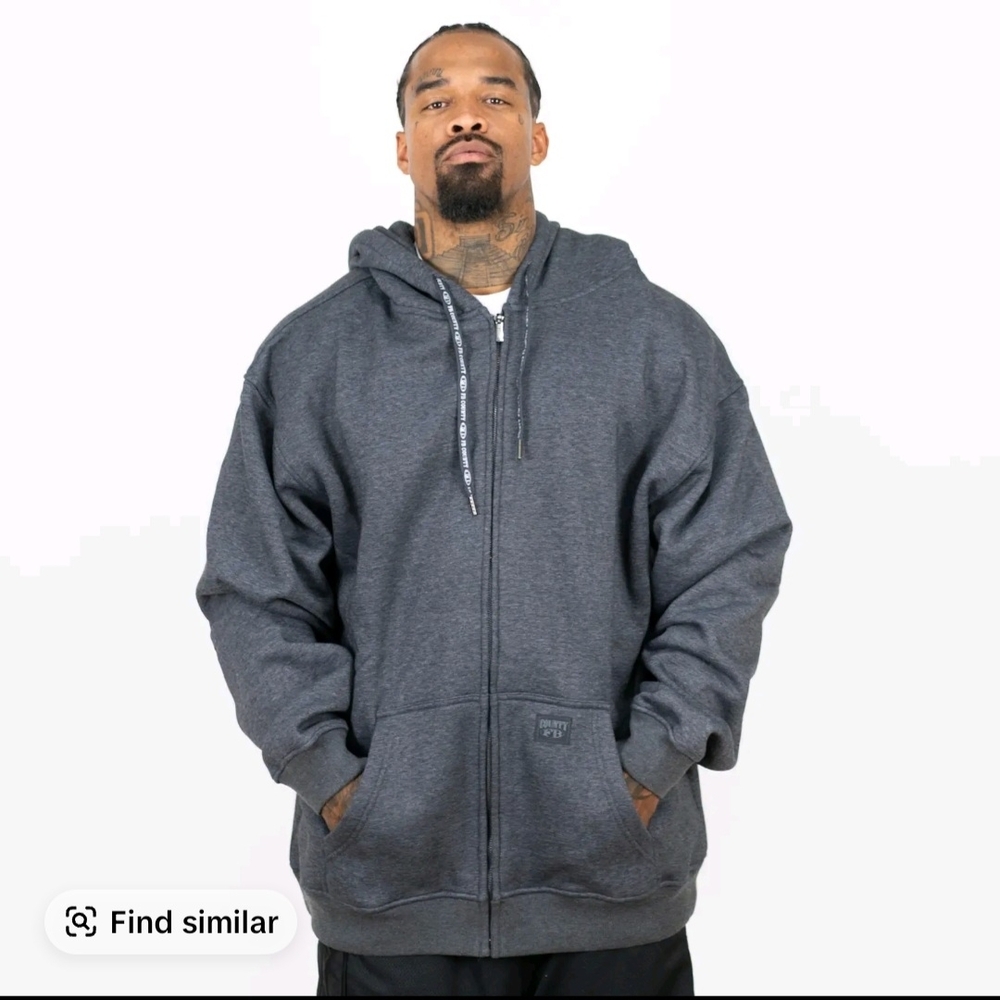 Men's Dark Gray Zip-Up Hoodie